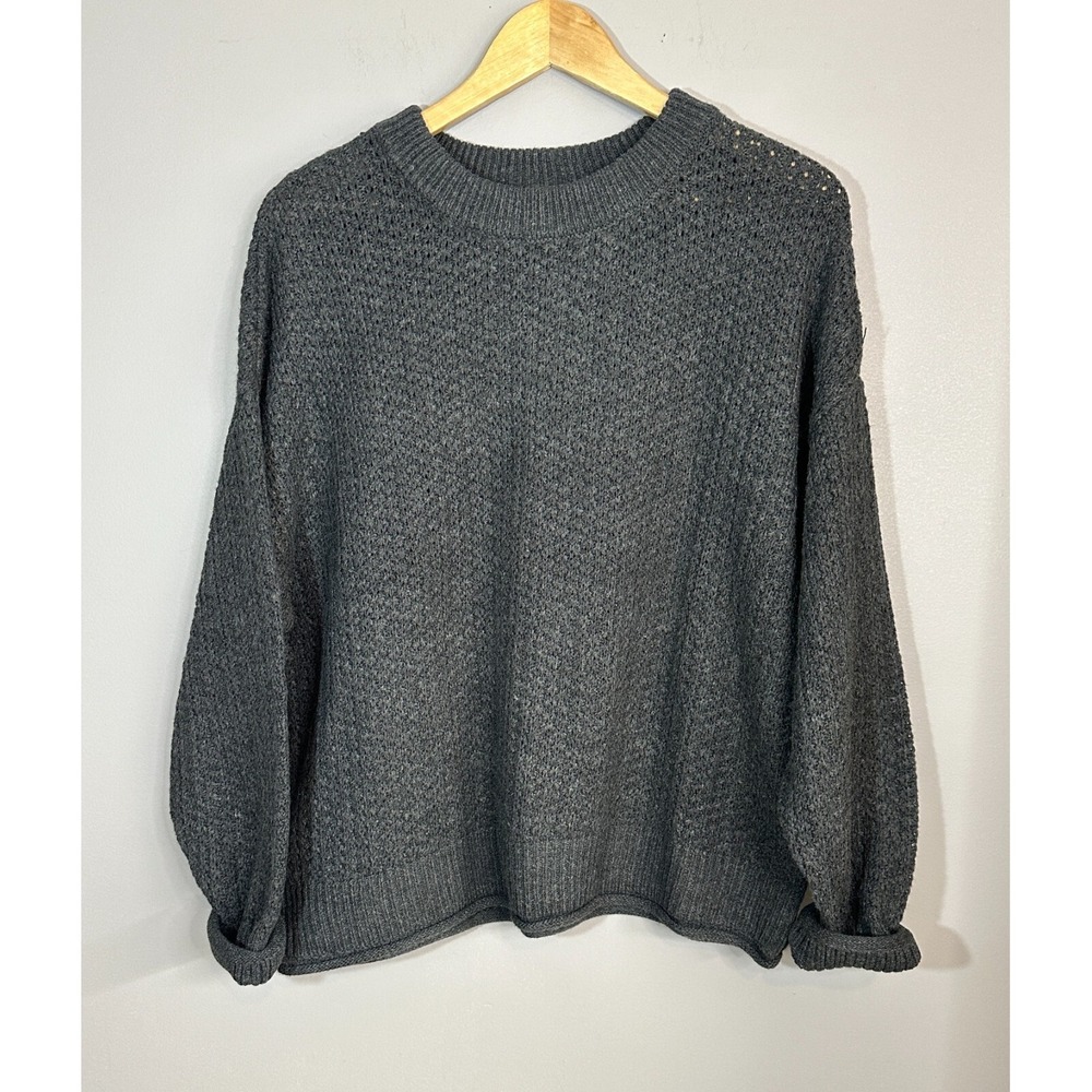 Universal Threads Sweater Womens Large Fisherman Gray Chunky Grandpa Pullover